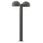 Reals Double DC DL Outdoor Bollard Light - Textured Gray / White
