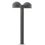 Reals Double DC PL Outdoor Bollard Light - Textured Gray / Clear