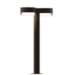 Reals Double PC FH/FW Outdoor Bollard Light - Textured Bronze / Clear