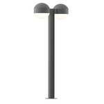 Reals Double DC DL Outdoor Bollard Light - Textured Gray / White