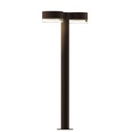 Reals Double PC FH/FW Outdoor Bollard Light - Textured Bronze / Clear