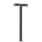 Reals Double PC FH/FW Outdoor Bollard Light - Textured Gray / Clear