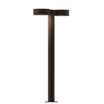 Reals Double PC PL Outdoor Bollard Light - Textured Bronze / White