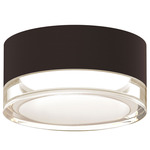 Reals Outdoor Ceiling Flush Light - Textured Bronze / Clear