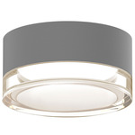 Reals Outdoor Ceiling Flush Light - Textured Gray / Clear