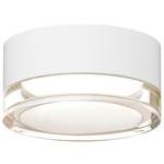 Reals Outdoor Ceiling Flush Light - Textured White / Clear