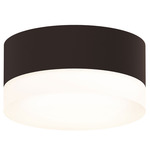 Reals Outdoor Ceiling Flush Light - Textured Bronze / White