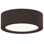 Reals Plate Lens Outdoor Ceiling Light - Textured Bronze / White