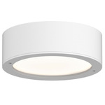 Reals Plate Lens Outdoor Ceiling Light - Textured White / White