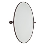 Pivoting Oval Mirror - Dark Brushed Bronze / Mirror