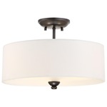 Shadowglen 3286 Ceiling Semi Flush Light - Lathan Bronze / White