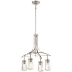 Poleis Chandelier - Brushed Nickel / Clear