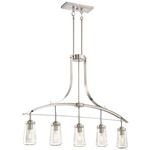 Poleis Island Pendant - Brushed Nickel / Clear