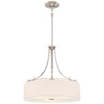 Poleis Pendant - Brushed Nickel / White Linen