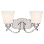 Savannah Row Bathroom Vanity Light - Brushed Nickel / Etched Opal