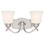 Savannah Row Bathroom Vanity Light - Brushed Nickel / Etched Opal