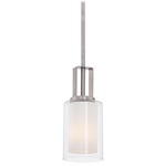Parsons Studio Mini Pendant - Brushed Nickel / Etched White