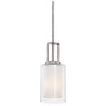 Parsons Studio Mini Pendant - Brushed Nickel / Etched White