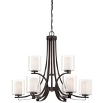 Parsons Studio Chandelier - Smoked Iron / Etched White