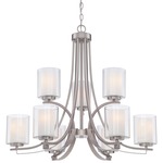 Parsons Studio Chandelier - Brushed Nickel / Etched White
