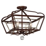 Astrapia Ceiling Semi Flush Light - Dark Rubbed Sienna