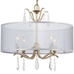 Laurel Estate Shade Convertible Pendant - Brio Gold / Translucent Sheer