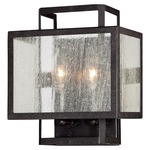 Camden Wall Light - Aged Charcoal / Clear Seeded