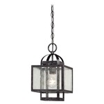 Camden Mini Pendant - Aged Charcoal / Clear Seeded