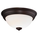 Overland Park Ceiling Flush Light - Vintage Bronze / Etched White