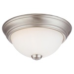 Overland Park Ceiling Flush Light - Brushed Nickel / Etched White