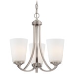 Overland Park Chandelier - Brushed Nickel / Etched White