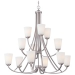 Overland Park 4968 Chandelier - Brushed Nickel / Etched White