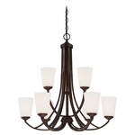 Overland Park Chandelier - Vintage Bronze / Etched White