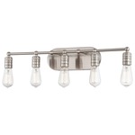 Downtown Edison Bathroom Vanity Light - Brushed Nickel / Clear