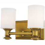 Harbour Point Bathroom Vanity Light - Liberty Gold / Etched Opal