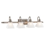 Mission Ridge Bathroom Vanity Light - Brushed Nickel / Etched Glass