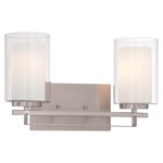 Parsons Studio Bathroom Vanity Light - Brushed Nickel / Etched White