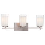 Parsons Studio Bathroom Vanity Light - Brushed Nickel / Etched White