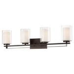 Parsons Studio Bathroom Vanity Light - Smoked Iron / Etched White