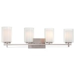 Parsons Studio Bathroom Vanity Light - Brushed Nickel / Etched White