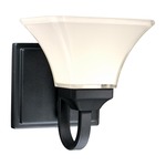 Agilis Bathroom Vanity Light - Black / White Glass