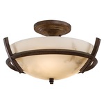 Calavera 687 Ceiling Semi Flush Light - Nutmeg / Alabaster Dust