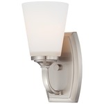 Overland Park Bathroom Vanity Light - Brushed Nickel / Etched White