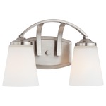 Overland Park Bathroom Vanity Light - Brushed Nickel / Etched White