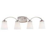 Overland Park Bathroom Vanity Light - Brushed Nickel / Etched White