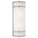 Bay View Outdoor Wall Light - Brushed Stainless Steel / Etched Opal