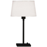 Real Simple Club Table Lamp - Matte Black / Snowflake Fabric