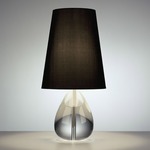 Claridge Teardrop Table Lamp - Polished Nickel / Black Silk Dupioni