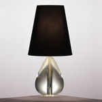 Claridge Tiny Teardrop Accent Lamp - Polished Nickel / Black Silk Dupioni