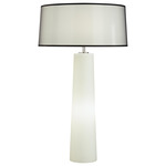 Olinda Table Lamp w/Nightlight - White / Black Organza